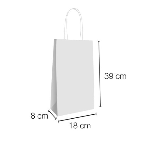 BOLSA PAPEL ASA RIZADA PARA 2 BOTELLAS 18X8X39cm-250 Uds.