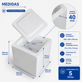 Caja isotérmica EPS 5 litros – Extra Protección para laboratorios