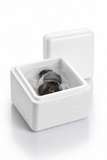 Caja EPS 0,5 L blanca para transporte en frío | Caja isotérmica de porexpán con tapa - Suministros Profesionales