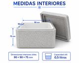 Caja EPS 0,5 L gris para transporte en frío | Caja isotérmica de porexpán con tapa - Suministros Profesionales