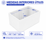 Contenedor isotérmico EPS 65,20 L para transporte en frío | Contenedor de porexpán con tapa - Suministros Profesionales